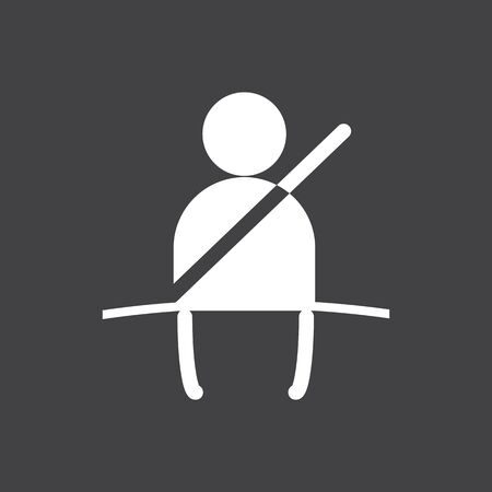 Vector illustration of a sign on the car dashboard on white background. Illustration of warning Fasten your seat belts.のイラスト素材