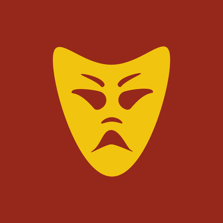 Evil mask illustration on the red background. Vector illustrationのイラスト素材