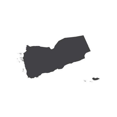 Republic of Yemen map silhouette on the white background. Vector illustrationのイラスト素材