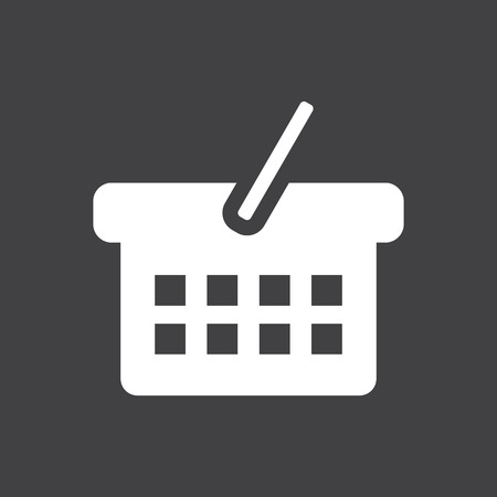 Basket icon on the grey background. Vector illustrationのイラスト素材