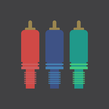 Component cable illustration on the grey background. Vector illustrationのイラスト素材