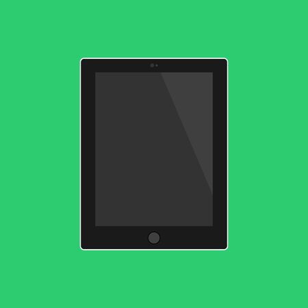 Tablet on the green background. Vector illustrationのイラスト素材