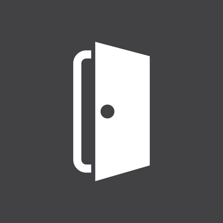 Door icon vector on the grey background. Vector illustrationのイラスト素材