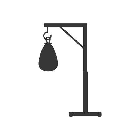 Punching bag silhouette on the white background. Vector illustrationのイラスト素材