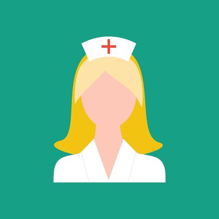 Nurse on the green background. Vector illustrationのイラスト素材