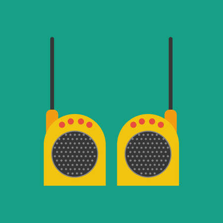 Walkie-talkie on the green background. Vector illustrationのイラスト素材