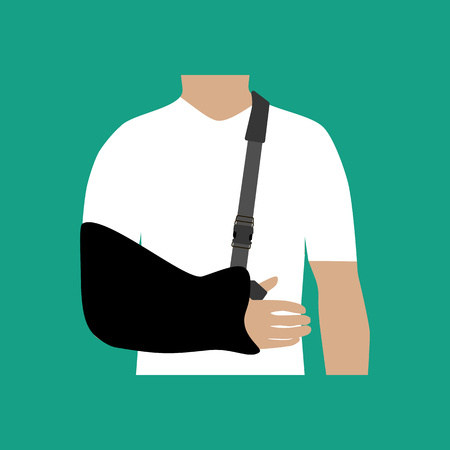 Bandage for the hand on the green background. Vector illustrationのイラスト素材