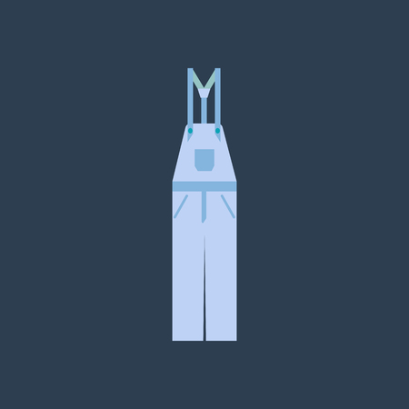 Overalls on the blue background. Vector illustrationのイラスト素材