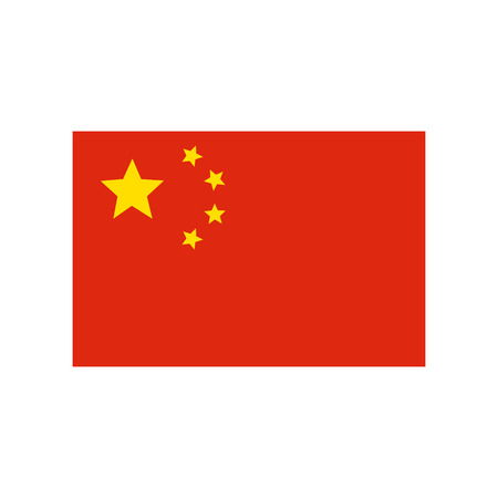 China flag illustration on the white background. Vector illustrationのイラスト素材