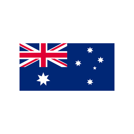 Australia flag illustration on the white background. Vector illustrationのイラスト素材