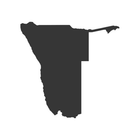 Namibia map silhouette on the white background. Vector illustrationのイラスト素材