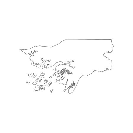 Guinea-Bissau map silhouette illustration on the white background. Vector illustrationのイラスト素材