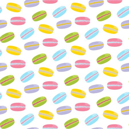 Macarons cake pattern on the white background. Vector illustrationのイラスト素材