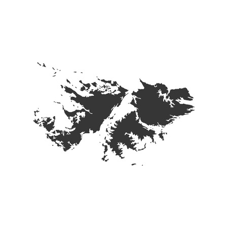 Falkland Islands map outline on the white background. Vector illustrationのイラスト素材