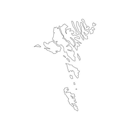 Faroe Islands map outline on the white background. Vector illustrationのイラスト素材