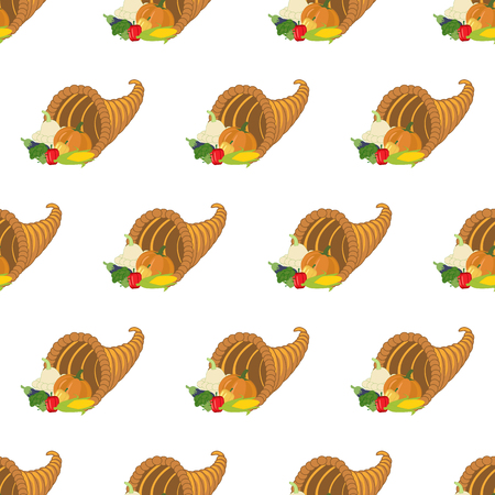 Horn of plenty pattern on the white background. Vector illustrationのイラスト素材
