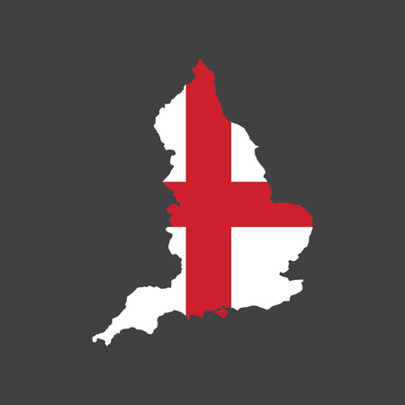 England flag and map on the grey background. Vector illustrationのイラスト素材