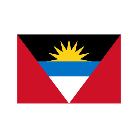 Antigua and Barbuda flag on the white background. Vector illustrationのイラスト素材