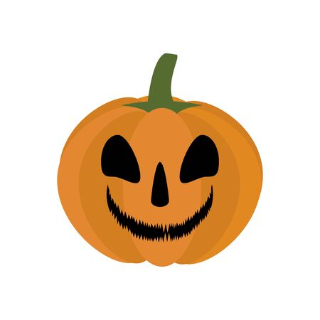Jack-o-lantern pumpkin on the white background. Vector illustrationのイラスト素材