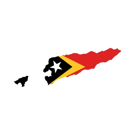 East Timor flag and map on the white background. Vector illustrationのイラスト素材