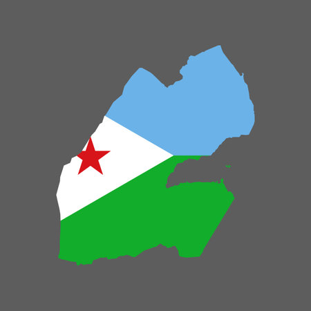 A Djibouti on the gray background. Vector illustration.のイラスト素材