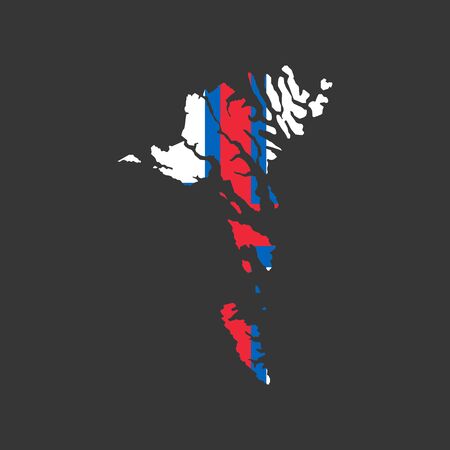 Faroe island on the gray background. Vector illustrationのイラスト素材