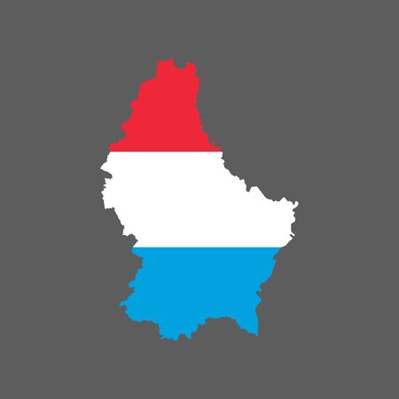 Luxembourg flag and map on the gray background. Vector illustrationのイラスト素材
