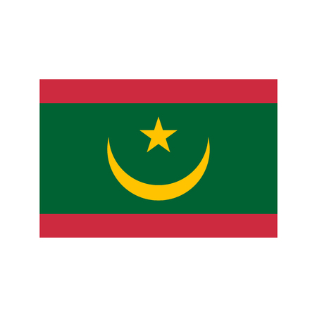 Mauritania flag and map on the white background. Vector illustrationのイラスト素材