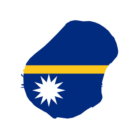Nauru flag and map on the white background. Vector illustrationのイラスト素材