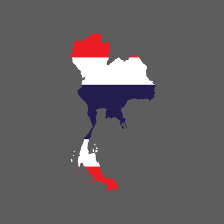 Thailand flag and map on the gray background. Vector illustrationのイラスト素材