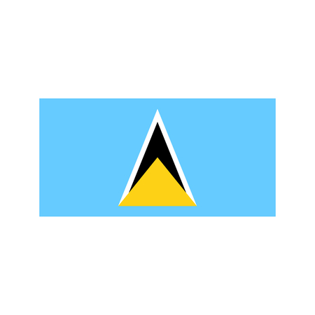 Saint Lucia flag on the white background. Vector illustrationのイラスト素材