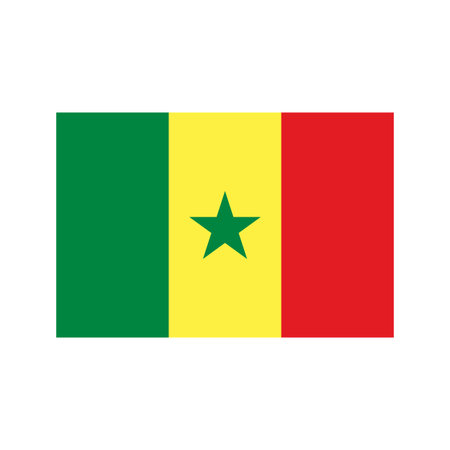 Senegal flag on the white background. Vector illustrationのイラスト素材