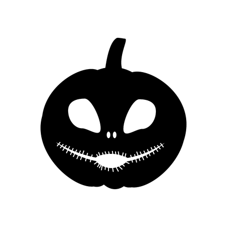 Jack-o-lantern pumpkin illustration on the white background. Vector illustrationのイラスト素材