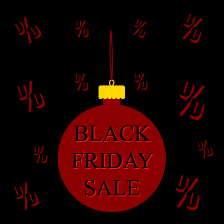 Black friday sale illustration on the black background. Vector illustrationのイラスト素材