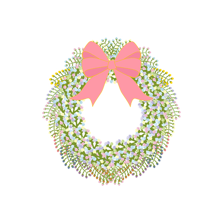 Easter wreath illustration on the white background. Vector illustrationのイラスト素材