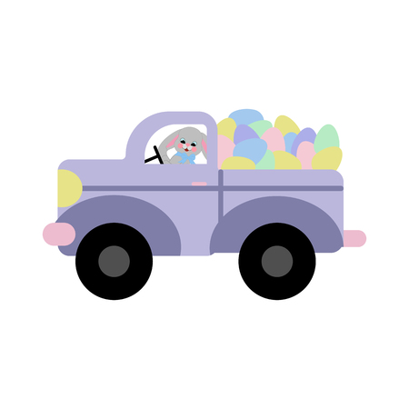 Easter bunny and eggs Vector illustration.のイラスト素材