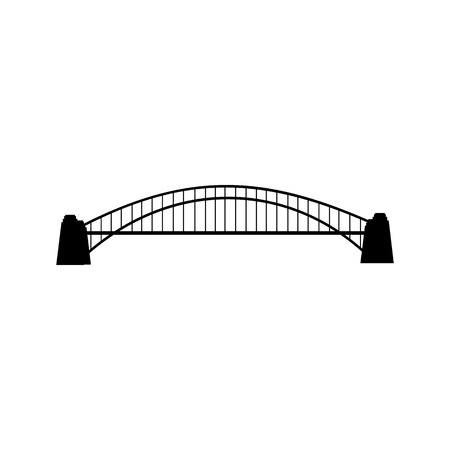 Bridge silhouette on the white background. Vector illustrationのイラスト素材
