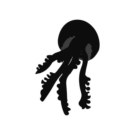 Jellyfish silhouette illustrationのイラスト素材