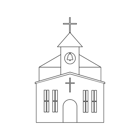 Church illustration vector on the white background. Vector illustrationのイラスト素材