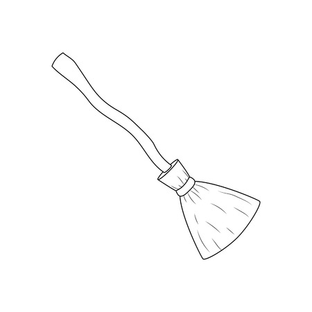 Broom illustration vector on white background. Vector illustrationのイラスト素材