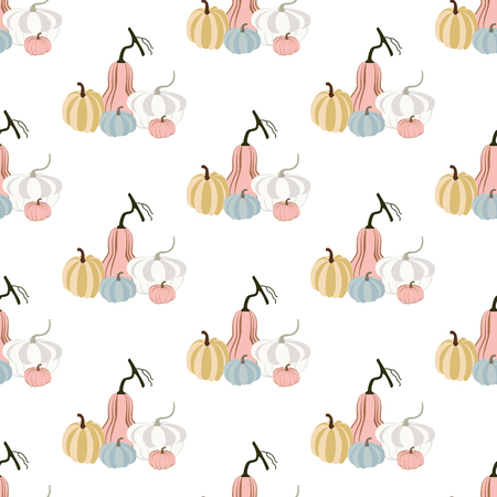 Pumpkin seamless pattern on the white background. Vector illustrationのイラスト素材