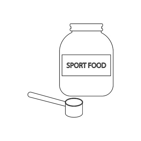 Sport food outline on the white background. Vector illustrationのイラスト素材