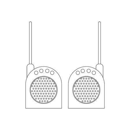 Walkie-talkie outline on the white background. Vector illustrationのイラスト素材