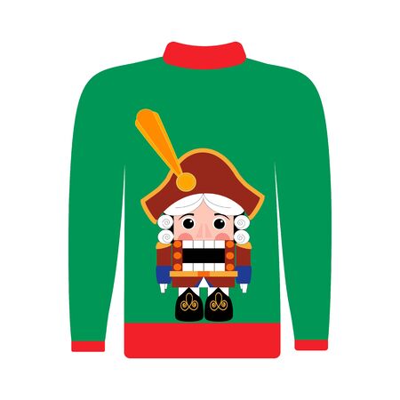 Christmas ugly sweater illustration on the white background. Vector illustrationのイラスト素材