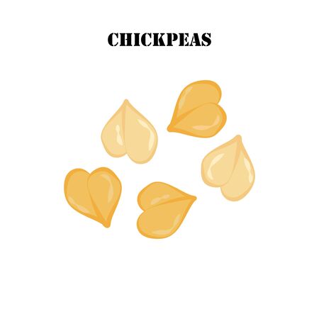 Chickpeas illustration on the white background. Vector illustrationのイラスト素材