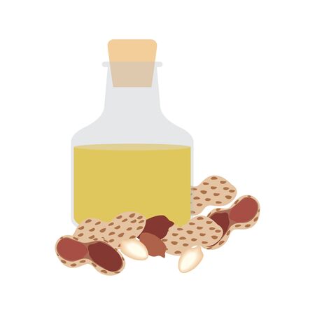 Peanut oil illustration on the white background. Vector illustrationのイラスト素材