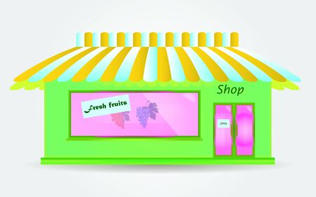 Shop fresh fruits illustration.のイラスト素材