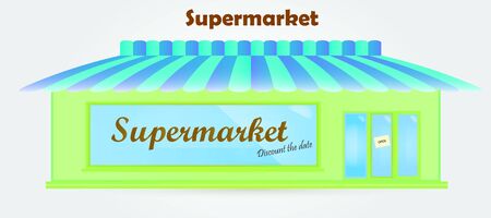 Supermarket flat design illustration.のイラスト素材