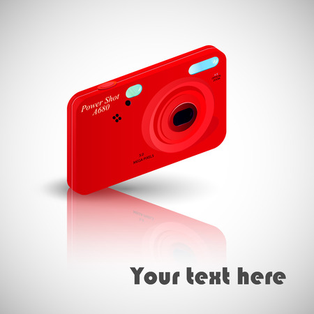 Camera with reflection. Vector illustrationのイラスト素材
