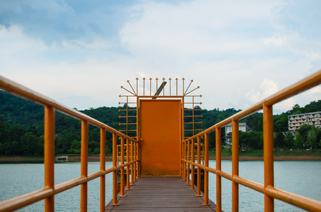 Brige to water gate at Prince of Songkla Universityの写真素材
